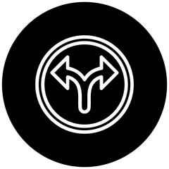 Split Road Icon