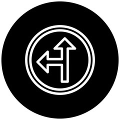 Side Road Left Icon