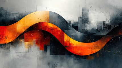 Abstract shapes and textures intertwine and overlap, creating a visually stimulating and thought-provoking composition