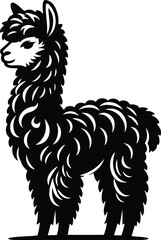 Charming alpaca cria silhouette