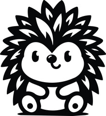 Cute Baby Hedgehog Silhouette
