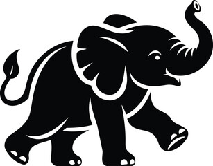 Isolated Baby Elephant Silhouette