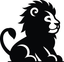 Minimalist Lion Cub Silhouette