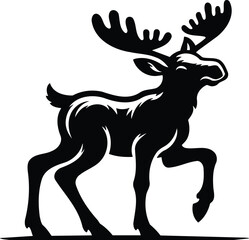 Playful Moose Calf Silhouette