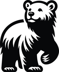 Playful Polar Bear Cub Silhouette