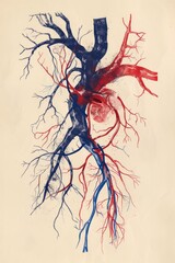 detailed anatomical drawing of human