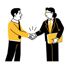 A hand drawn illustration of lawyer client 

