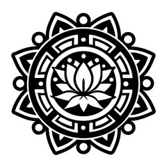 A filled style icon of lotus flower