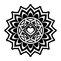 A glyph style icon of love chakra