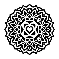 Solid icon showing heart mandala