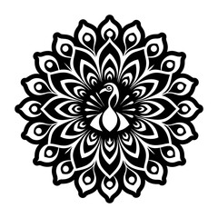 Solid icon showing peacock beautiful feathers