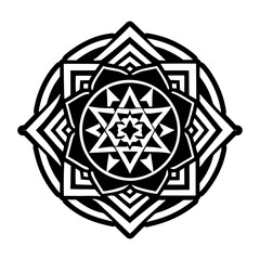 Solid style icon depicting geometry artwork