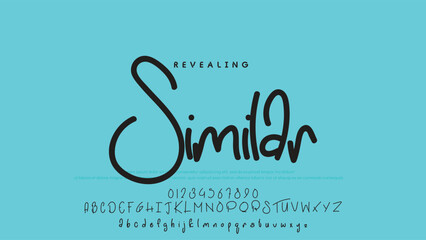 Hand drawn vector alphabet. Modern monoline signature script font. Elegant Signature Font. Best Alphabet Beautiful Calligraphy Signature Font