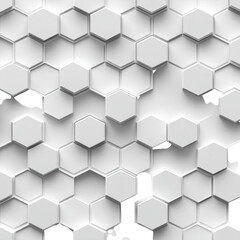 Naklejka premium Emerging Strength A textured wall of pristine white hexagons symbolizing on transparent background