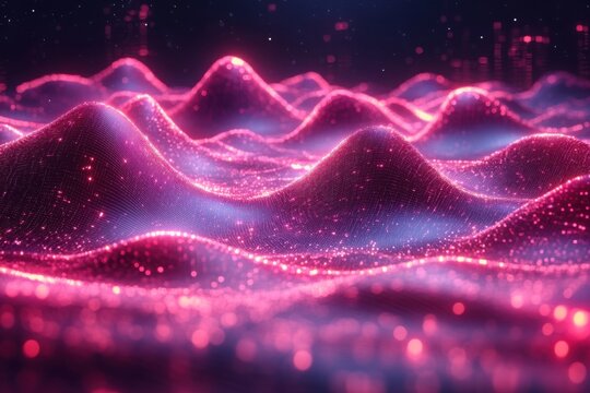 Engaging 3D illustration showcases market trend analysis with futuristic charts, smooth data lines, and vibrant colors representing statistical movements.
