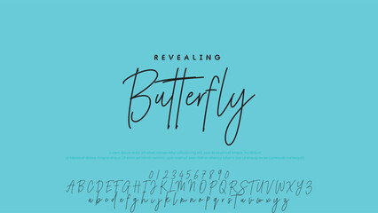 Hand drawn vector alphabet. Modern monoline signature script font. Elegant Signature Font. Best Alphabet Beautiful Calligraphy Signature Font