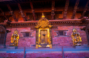 Obraz premium The Buddhist Golden Temple or Kwa Bahal listed as UNESCO Heritage Site in the city of Patan in Kathmandu, Nepal,