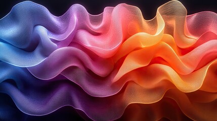 Obraz premium An intricate pattern formed by overlapping layers of colorful, translucent fabric, creating a sense of depth and texture