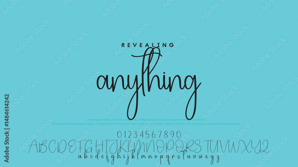 Poster hand drawn vector alphabet. modern monoline signature script font. elegant signature font. best alph
