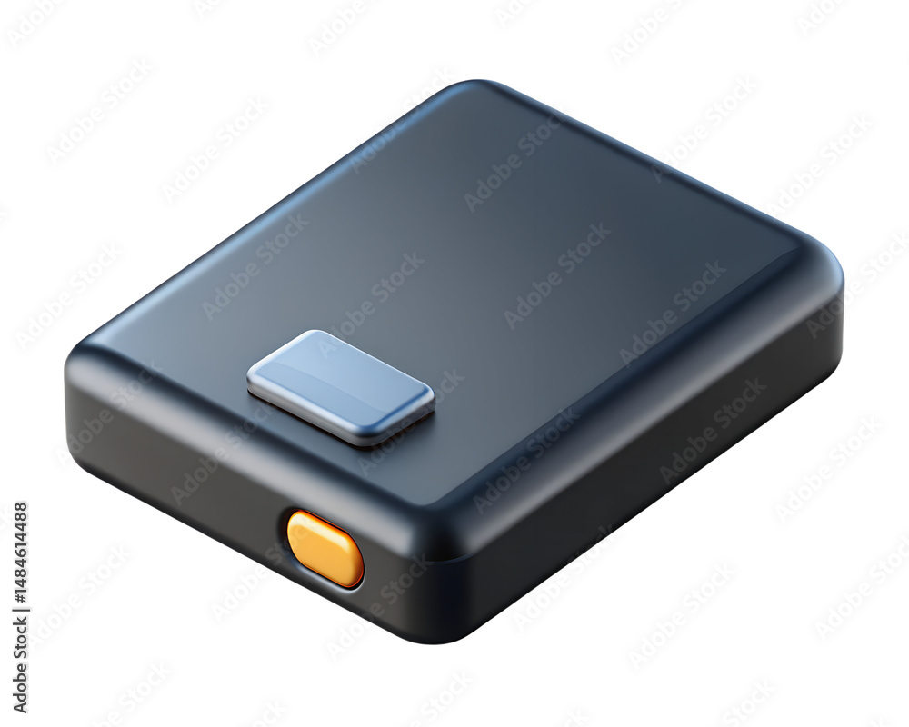 Poster modern and stylish high quality 3d rendering icon of a sleek rectangular white device with blue and 