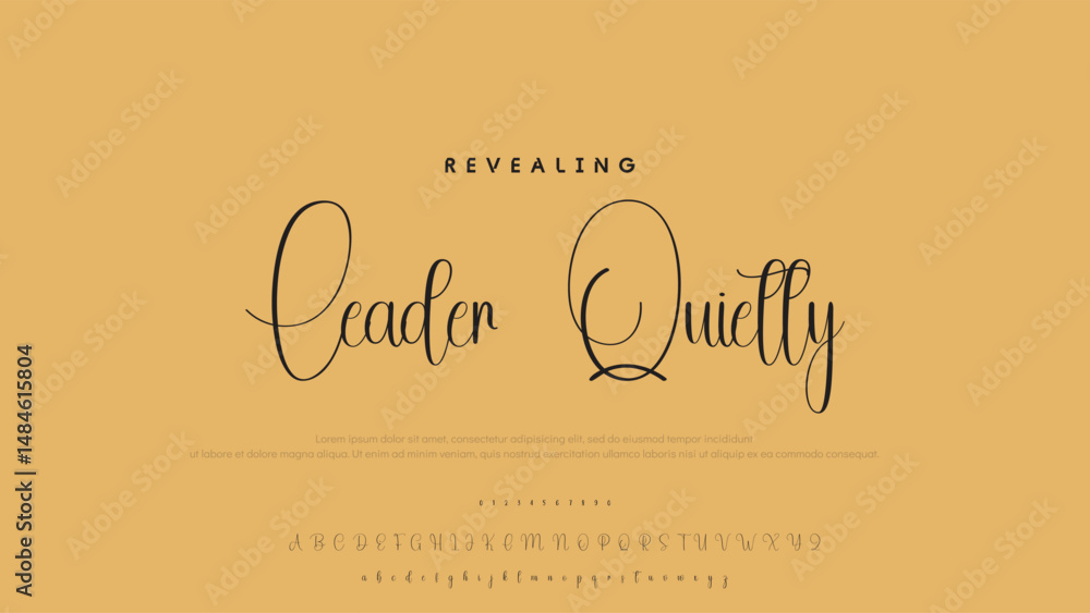 Poster hand drawn vector alphabet. modern monoline signature script font. elegant signature font. best alph