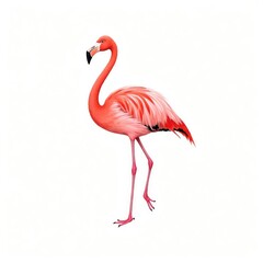 Obraz premium pink flamingo on a white background