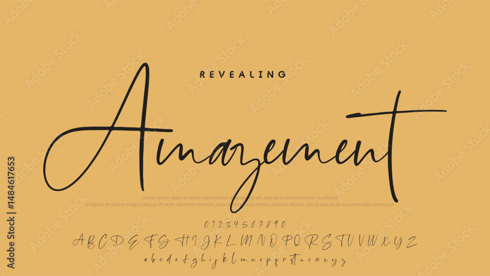 Poster signature script lettering font.