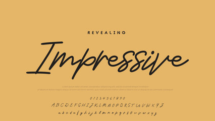 Signature script lettering font.