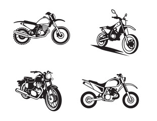 Motorcycle clip art vector and Silhouettes collection