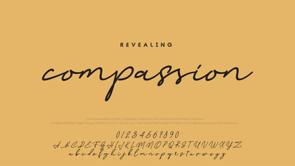 Signature script lettering font.