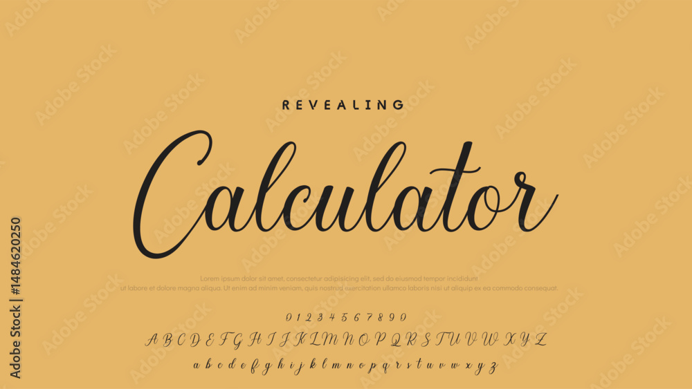 Poster signature script lettering font.