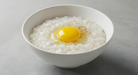 Cooked rice with egg yolk in a bowl