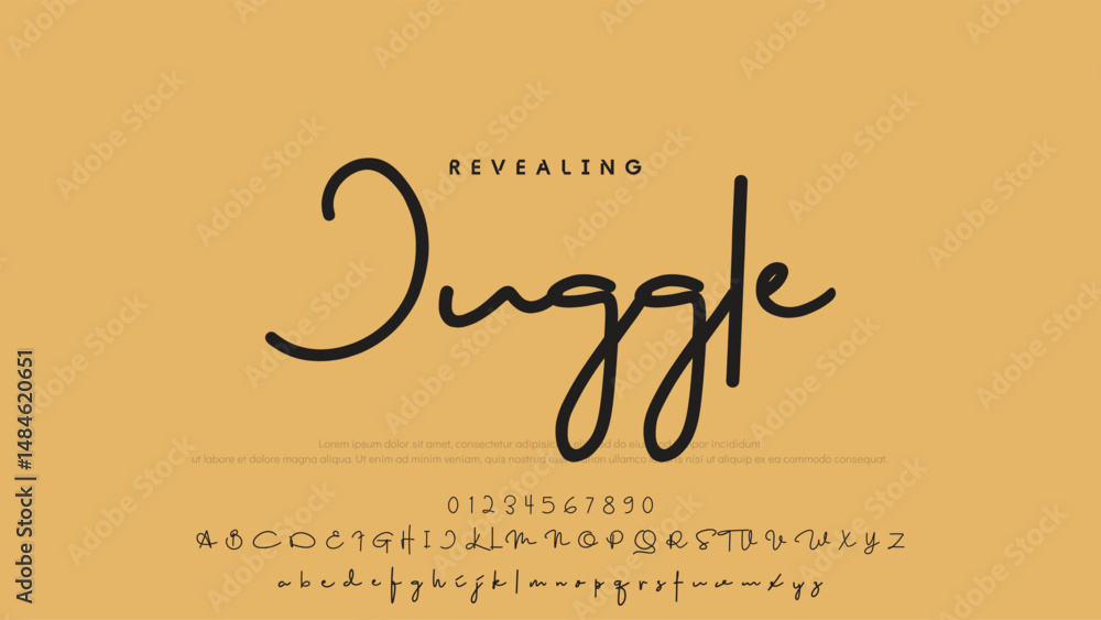 Poster signature script lettering font.
