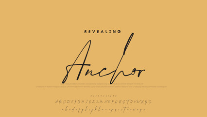 Signature script lettering font.