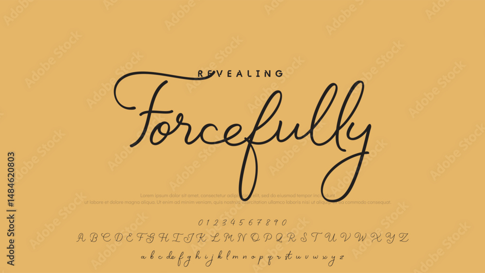 Poster signature script lettering font.