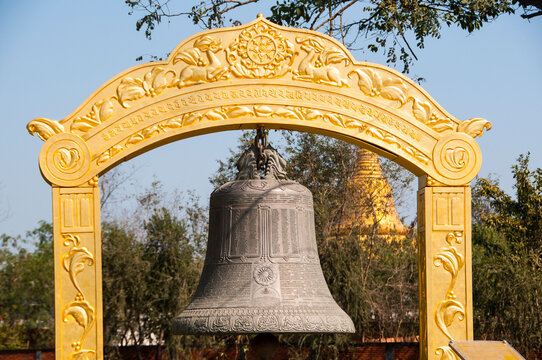 A big sized bell structure situated inside the UNESCO world heritage site of Lumbini