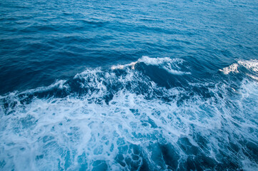 Fototapeta premium Ocean wave water background, Abstract blue sea water.