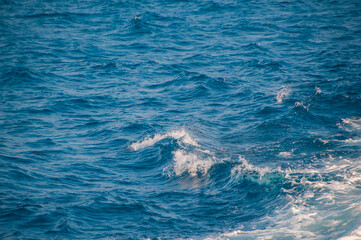 Naklejka premium Ocean wave water background, Abstract blue sea water.