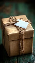 Rustic gift box, tied with twine