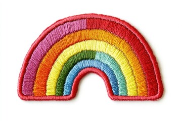 Colorful embroidered rainbow patch (6)