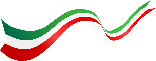 Mexican Flag Ribbon Corner Border Illustration