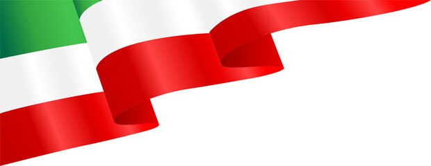 Mexico National Flag Ribbon Corner Border Illustration