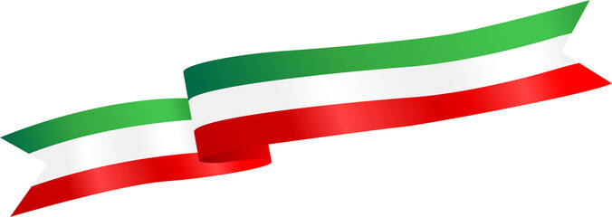 Mexico National Flag Ribbon Corner Border Illustration