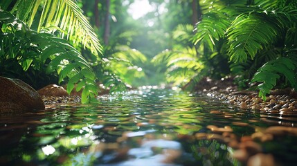 Naklejka premium Tropical rainforest streams