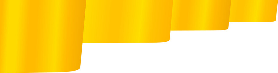 Gold Wavy Ribbon Corner Border Illustration