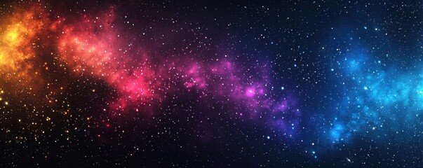Vivid cosmic landscape with colorful nebula and countless sparkling stars