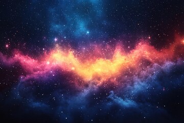 Colorful smiling stars set against a vibrant cosmic background at night