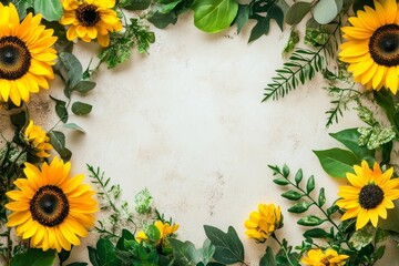 Obraz premium Decorative floral arrangement in a circle frame.