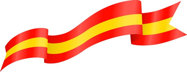 Spanish Flag Wavy Ribbon Corner Border Illustration