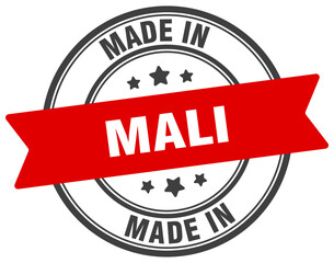 Made in Mali round sign. Made in Mali stamp.